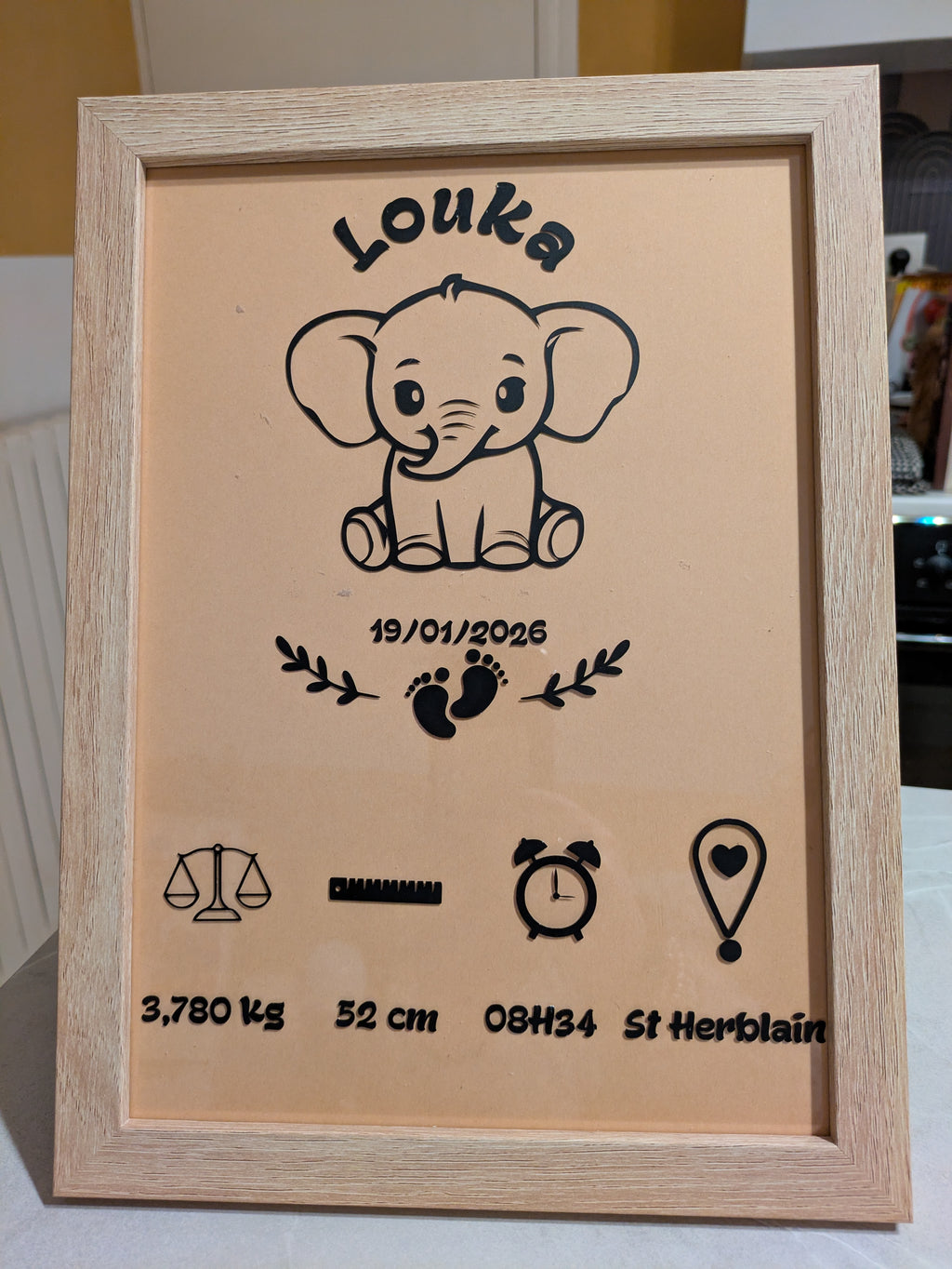 Cadre de naissance personnalisé